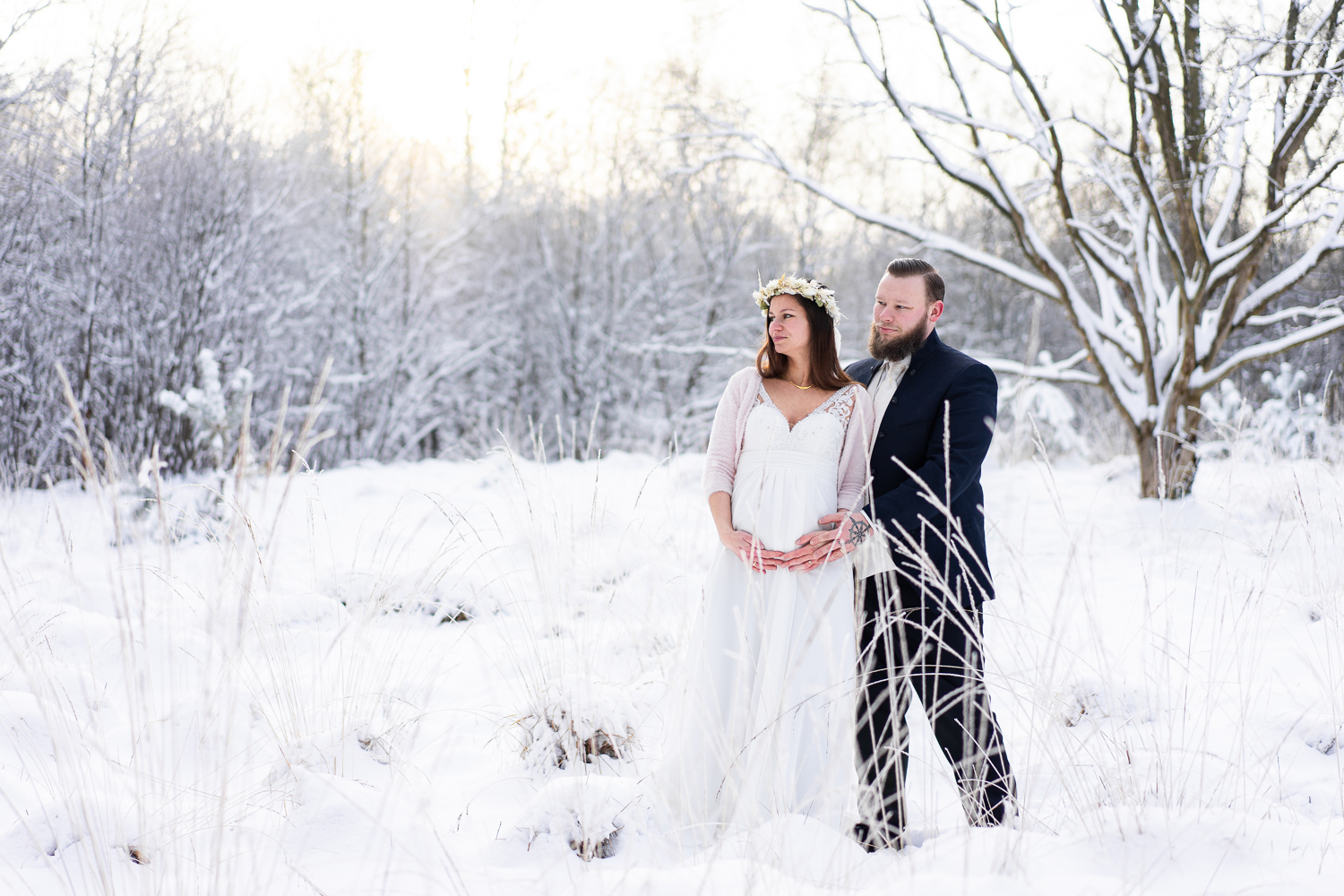 Winterhochzeit im Schnee After Wedding Shooting Bremen